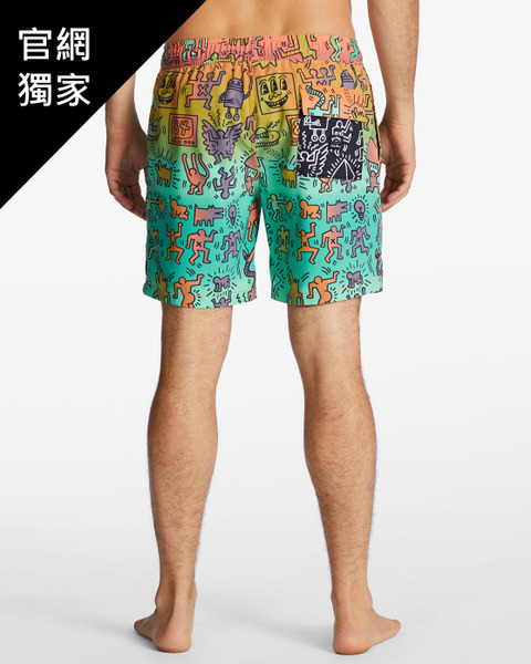 【官網獨家】Keith Haring Bash Layback 17" Boardshorts 衝浪褲