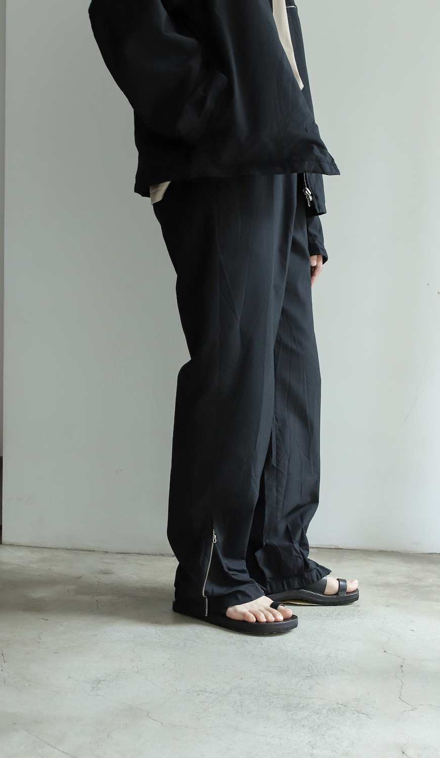 AURALEE - High Count Wool Poplin Pants BLACK